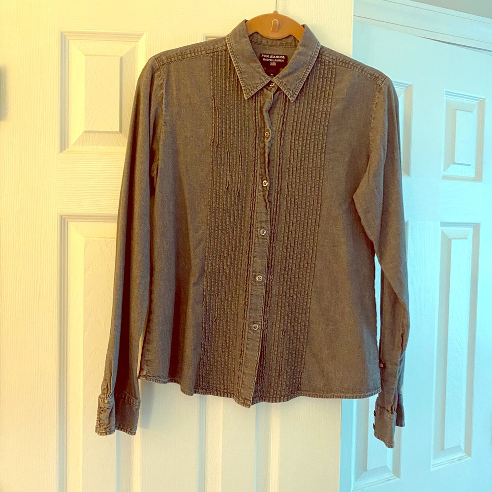 Grey Denim Button Down